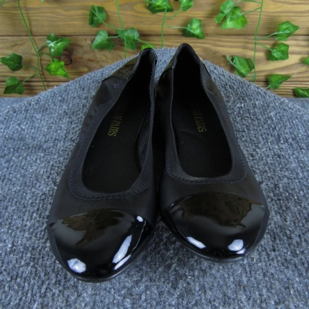 Dream Pairs Women's 7 Black Synthetic Ballet Flats Cap Toe Comfort Slip-On Shoes